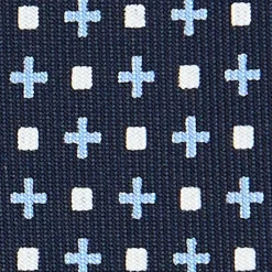 E.Marinella CRAVATTE|Cravatte Extra Long|CRAVATTA SARTORIALE EXTRA LONG IN SETA BLU SCURO Microfantasia fiore