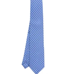 E.Marinella CRAVATTE|Cravatte Extra Long|CRAVATTA SARTORIALE EXTRA LONG IN SETA AZZURRO POLVERE Microfantasia fiore