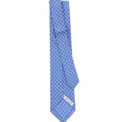 E.Marinella CRAVATTE|Cravatte Extra Long|CRAVATTA SARTORIALE EXTRA LONG IN SETA AZZURRO POLVERE Microfantasia fiore