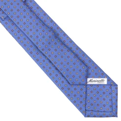 E.Marinella CRAVATTE|Cravatte Extra Long|CRAVATTA SARTORIALE EXTRA LONG IN SETA AZZURRO POLVERE Microfantasia fiore