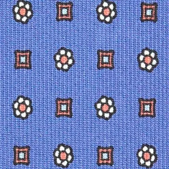 E.Marinella CRAVATTE|Cravatte Extra Long|CRAVATTA SARTORIALE EXTRA LONG IN SETA AZZURRO POLVERE Microfantasia fiore