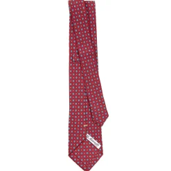 E.Marinella CRAVATTE|Cravatte Extra Long|CRAVATTA SARTORIALE EXTRA LONG IN SETA BORDEAUX Microfantasia fiore