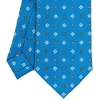 E.Marinella CRAVATTE|Cravatte Extra Long|CRAVATTA SARTORIALE EXTRA LONG IN SETA BLU MEDIO Microfantasia fiore