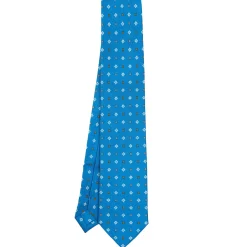E.Marinella CRAVATTE|Cravatte Extra Long|CRAVATTA SARTORIALE EXTRA LONG IN SETA BLU MEDIO Microfantasia fiore