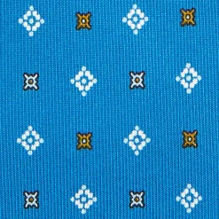 E.Marinella CRAVATTE|Cravatte Extra Long|CRAVATTA SARTORIALE EXTRA LONG IN SETA BLU MEDIO Microfantasia fiore