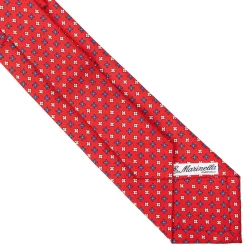 E.Marinella CRAVATTE|Cravatte Extra Long|CRAVATTA SARTORIALE EXTRA LONG IN SETA ROSSA Microfantasia fiore
