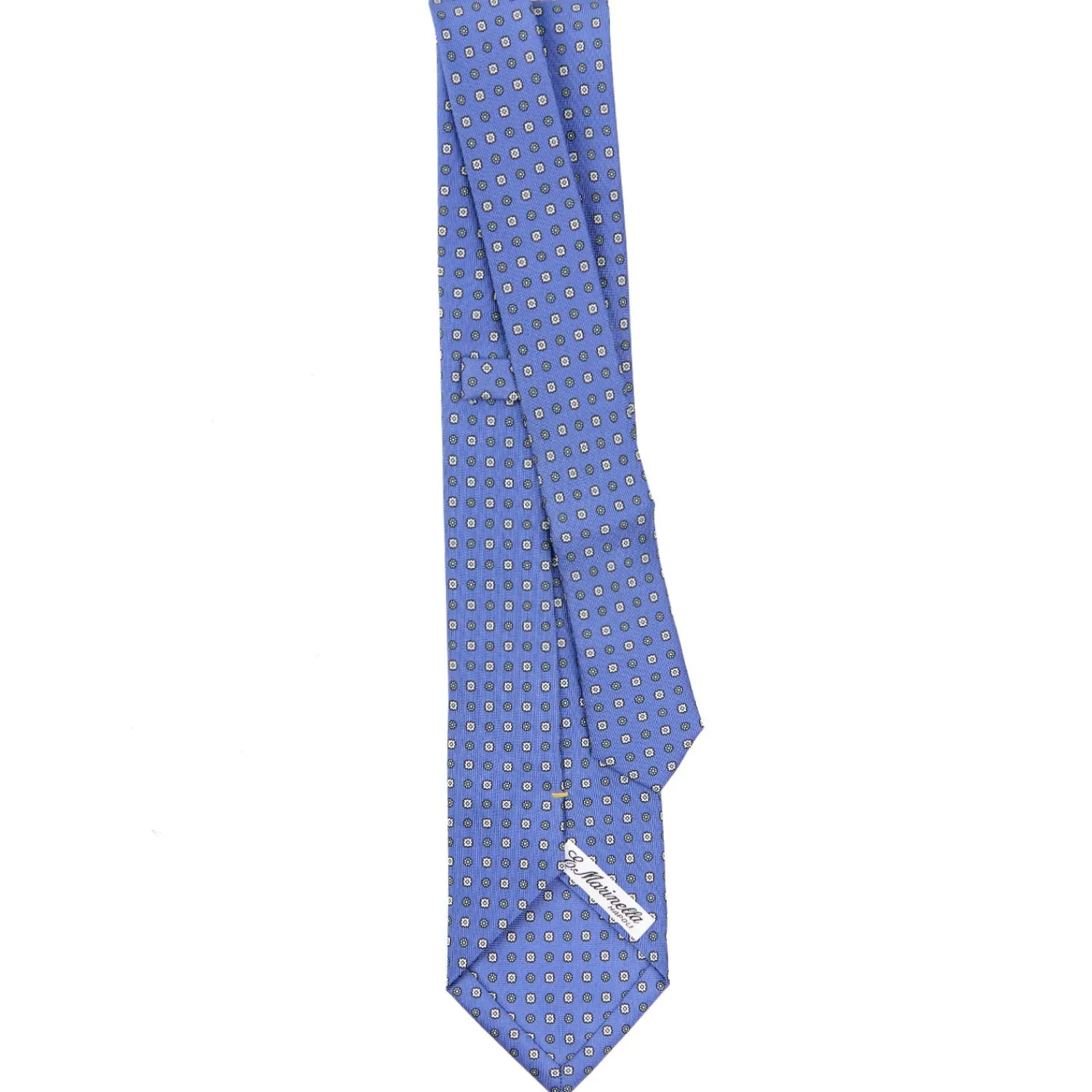 E.Marinella CRAVATTE|Cravatte Extra Long|CRAVATTA SARTORIALE EXTRA LONG IN SETA AZZURRO POLVERE Microfantasia fiore