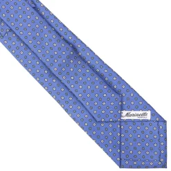 E.Marinella CRAVATTE|Cravatte Extra Long|CRAVATTA SARTORIALE EXTRA LONG IN SETA AZZURRO POLVERE Microfantasia fiore