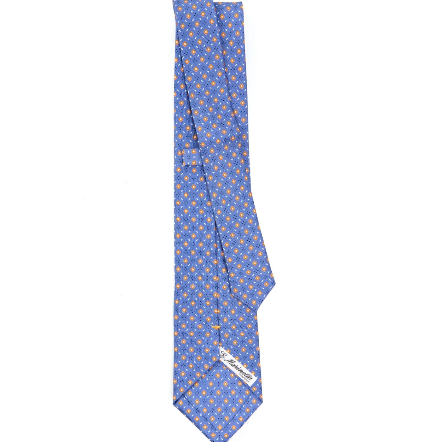 E.Marinella CRAVATTE|Cravatte Extra Long|CRAVATTA SARTORIALE EXTRA LONG IN SETA AZZURRO POLVERE Microfantasia fiore