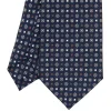 E.Marinella CRAVATTE|Cravatte Extra Long|CRAVATTA SARTORIALE EXTRA LONG IN SETA BLU SCURO Microfantasia fiore