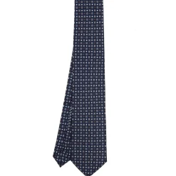 E.Marinella CRAVATTE|Cravatte Extra Long|CRAVATTA SARTORIALE EXTRA LONG IN SETA BLU SCURO Microfantasia fiore