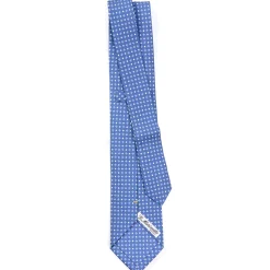 E.Marinella CRAVATTE|Cravatte Extra Long|CRAVATTA SARTORIALE EXTRA LONG IN SETA AZZURRO POLVERE Microfantasia fiore