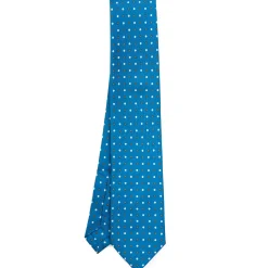E.Marinella CRAVATTE|Cravatte Extra Long|CRAVATTA SARTORIALE EXTRA LONG IN SETA BLU MEDIO Microfantasia fiore