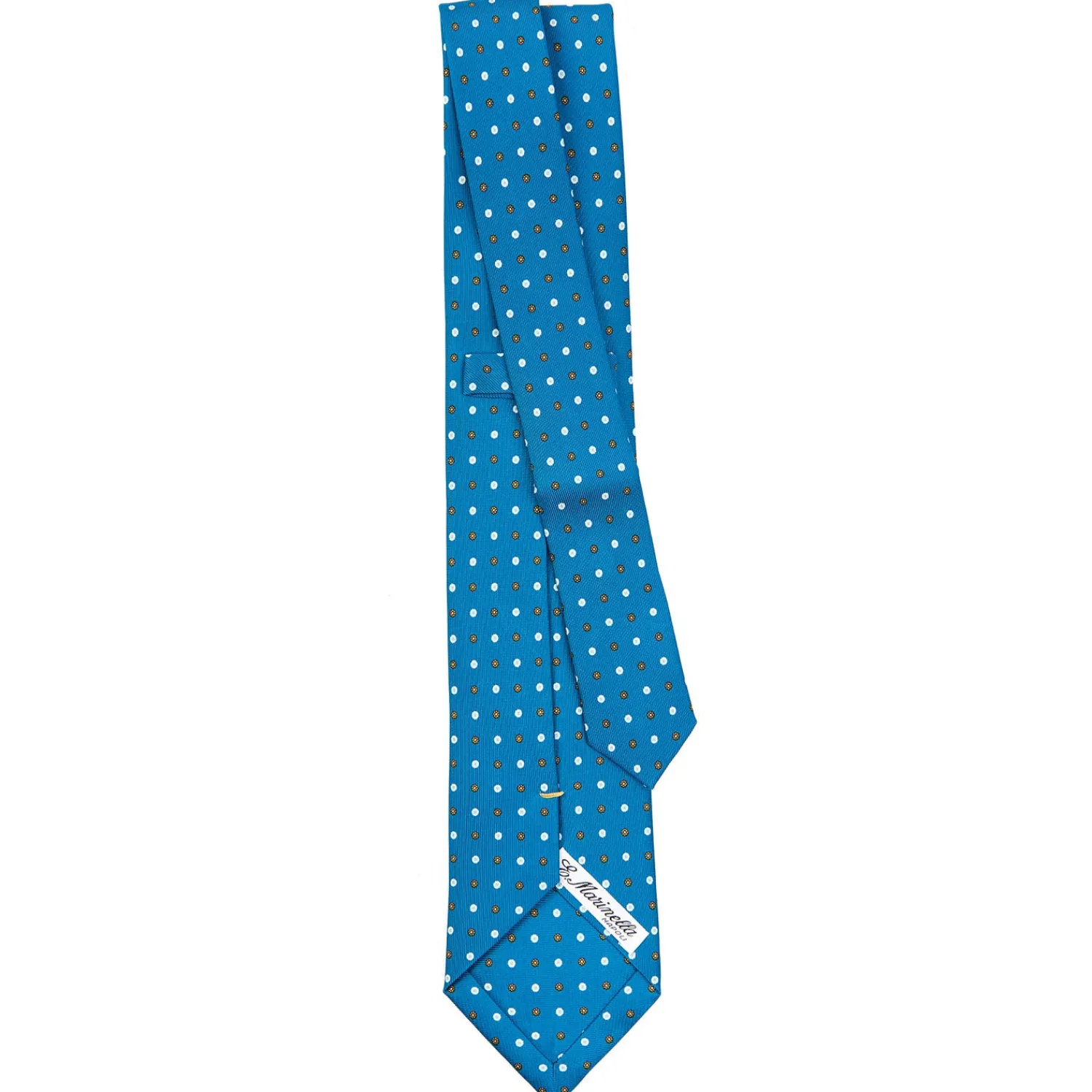 E.Marinella CRAVATTE|Cravatte Extra Long|CRAVATTA SARTORIALE EXTRA LONG IN SETA BLU MEDIO Microfantasia fiore