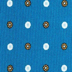 E.Marinella CRAVATTE|Cravatte Extra Long|CRAVATTA SARTORIALE EXTRA LONG IN SETA BLU MEDIO Microfantasia fiore