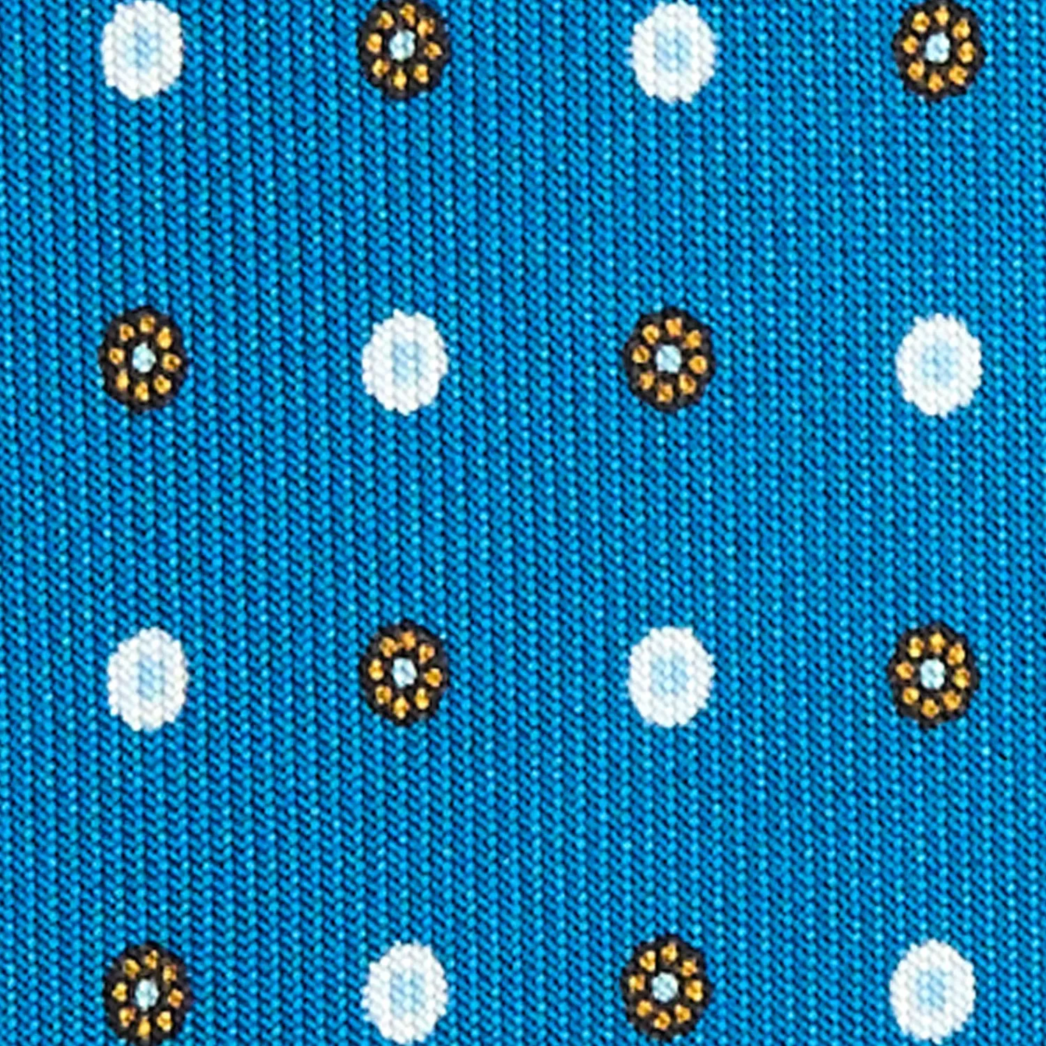E.Marinella CRAVATTE|Cravatte Extra Long|CRAVATTA SARTORIALE EXTRA LONG IN SETA BLU MEDIO Microfantasia fiore
