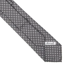 E.Marinella CRAVATTE|Cravatte Extra Long|CRAVATTA SARTORIALE EXTRA LONG IN SETA GRIGIO SCURO Microfantasia fiore