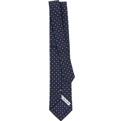 E.Marinella CRAVATTE|Cravatte Extra Long|CRAVATTA SARTORIALE EXTRA LONG IN SETA BLU SCURO Microfantasia fiore