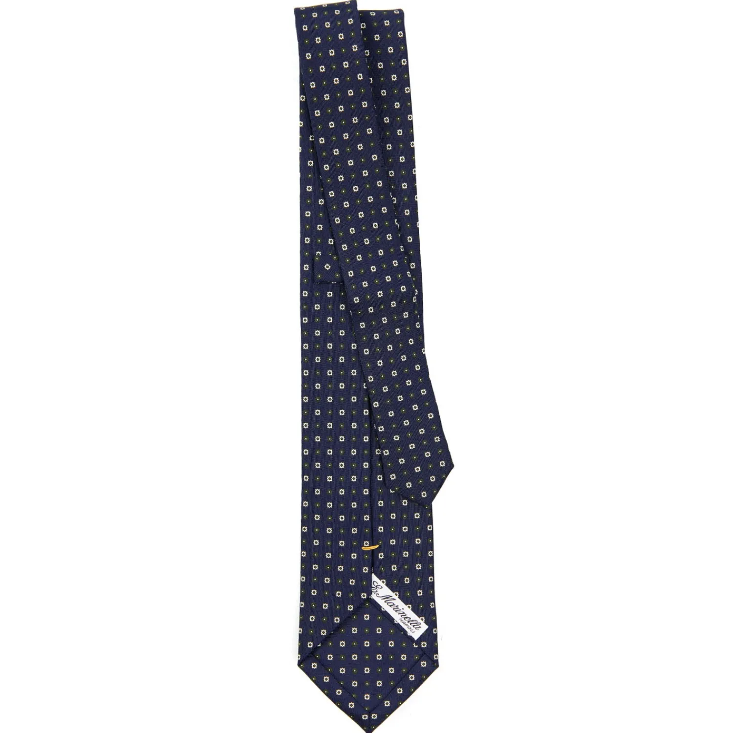 E.Marinella CRAVATTE|Cravatte Extra Long|CRAVATTA SARTORIALE EXTRA LONG IN SETA BLU SCURO Microfantasia fiore