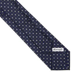 E.Marinella CRAVATTE|Cravatte Extra Long|CRAVATTA SARTORIALE EXTRA LONG IN SETA BLU SCURO Microfantasia fiore