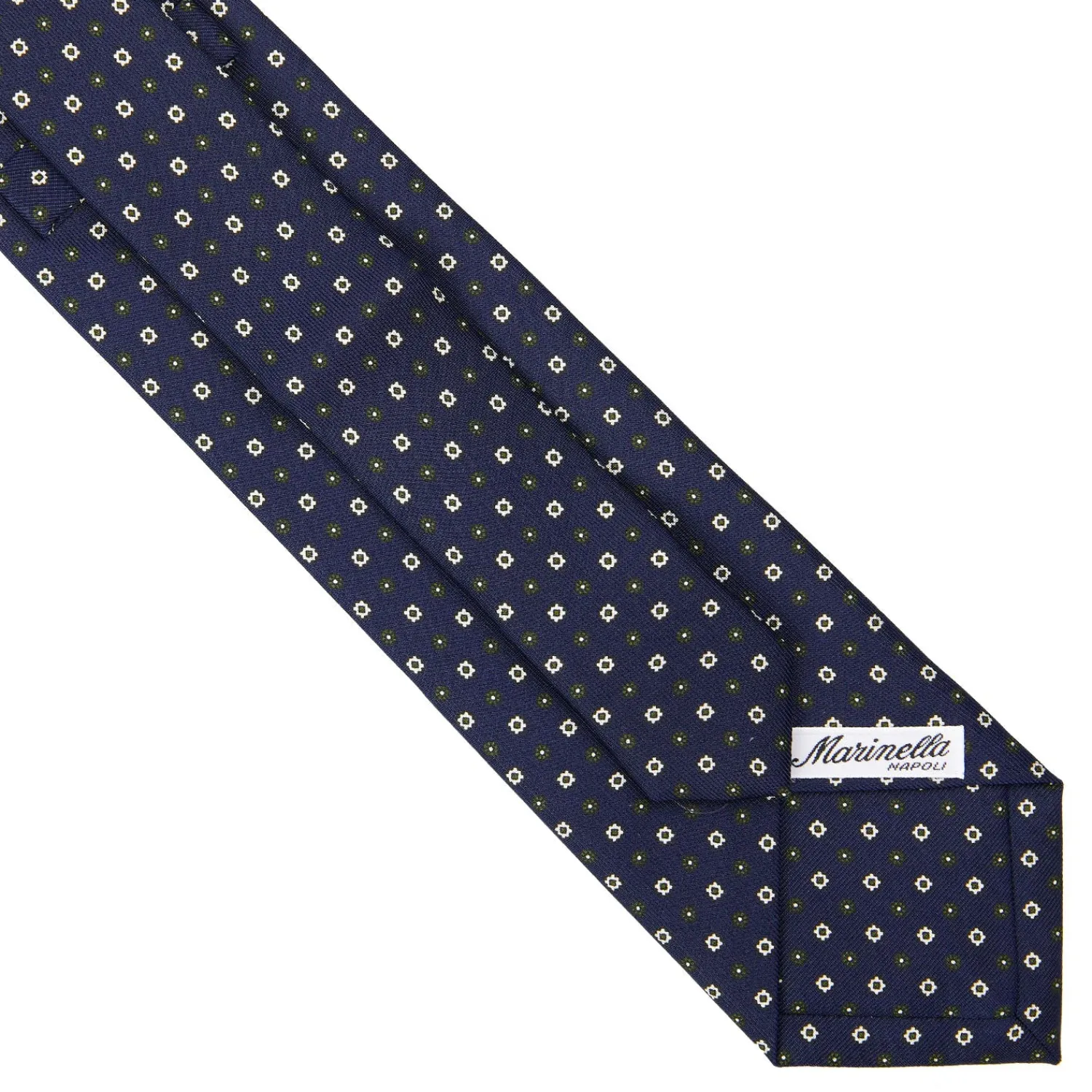 E.Marinella CRAVATTE|Cravatte Extra Long|CRAVATTA SARTORIALE EXTRA LONG IN SETA BLU SCURO Microfantasia fiore