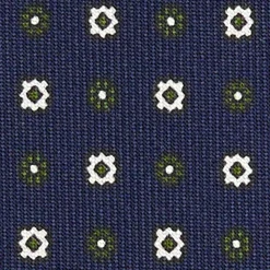 E.Marinella CRAVATTE|Cravatte Extra Long|CRAVATTA SARTORIALE EXTRA LONG IN SETA BLU SCURO Microfantasia fiore