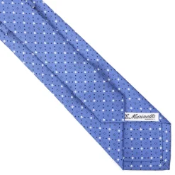 E.Marinella CRAVATTE|Cravatte Extra Long|CRAVATTA SARTORIALE EXTRA LONG IN SETA AZZURRO POLVERE Microfantasia fiore