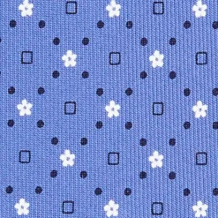 E.Marinella CRAVATTE|Cravatte Extra Long|CRAVATTA SARTORIALE EXTRA LONG IN SETA AZZURRO POLVERE Microfantasia fiore
