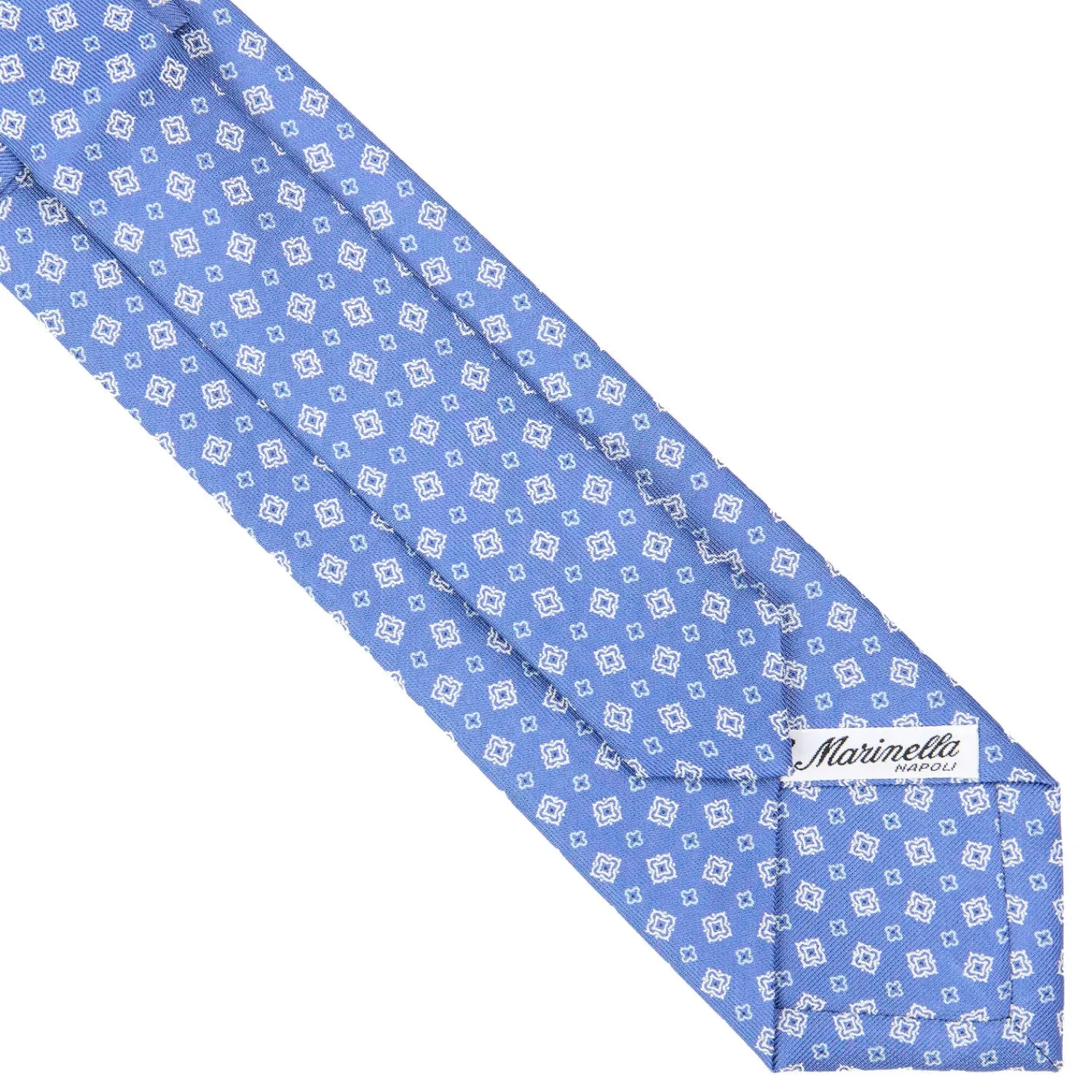 E.Marinella CRAVATTE|Cravatte Extra Long|CRAVATTA SARTORIALE EXTRA LONG IN SETA AZZURRO POLVERE Microfantasia fiore