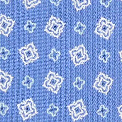 E.Marinella CRAVATTE|Cravatte Extra Long|CRAVATTA SARTORIALE EXTRA LONG IN SETA AZZURRO POLVERE Microfantasia fiore