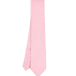 E.Marinella CRAVATTE|Cravatte Extra Long|CRAVATTA SARTORIALE EXTRA LONG IN SETA ROSA Microfantasia fiore