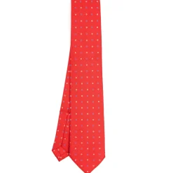 E.Marinella CRAVATTE|Cravatte Extra Long|CRAVATTA SARTORIALE EXTRA LONG IN SETA ROSSA Microfantasia fiore