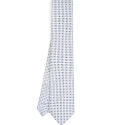 E.Marinella CRAVATTE|Cravatte Extra Long|CRAVATTA SARTORIALE EXTRA LONG IN SETA BIANCA Microfantasia fiore