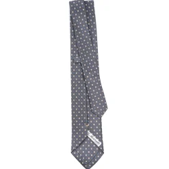 E.Marinella CRAVATTE|Cravatte Extra Long|CRAVATTA SARTORIALE EXTRA LONG IN SETA GRIGIO SCURO Microfantasia fiore