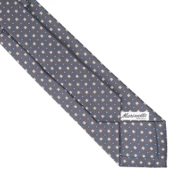 E.Marinella CRAVATTE|Cravatte Extra Long|CRAVATTA SARTORIALE EXTRA LONG IN SETA GRIGIO SCURO Microfantasia fiore