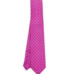E.Marinella CRAVATTE|Cravatte Extra Long|CRAVATTA SARTORIALE EXTRA LONG IN SETA FUCSIA Microfantasia fiore