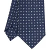 E.Marinella CRAVATTE|Cravatte Extra Long|CRAVATTA SARTORIALE EXTRA LONG IN SETA BLU SCURO Microfantasia fiore