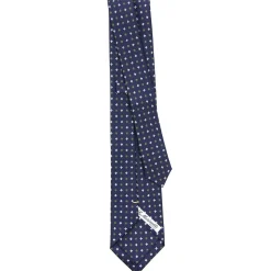 E.Marinella CRAVATTE|Cravatte Extra Long|CRAVATTA SARTORIALE EXTRA LONG IN SETA BLU SCURO Microfantasia fiore