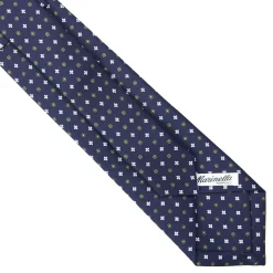 E.Marinella CRAVATTE|Cravatte Extra Long|CRAVATTA SARTORIALE EXTRA LONG IN SETA BLU SCURO Microfantasia fiore