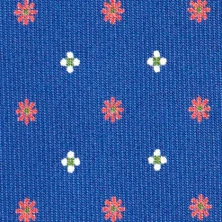 E.Marinella CRAVATTE|Cravatte Extra Long|CRAVATTA SARTORIALE EXTRA LONG IN SETA BLUMicrofantasia fiore