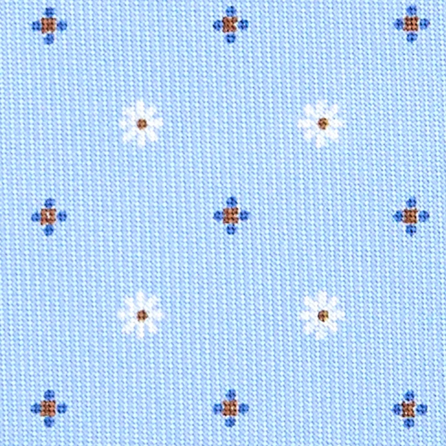 E.Marinella CRAVATTE|Cravatte Extra Long|CRAVATTA SARTORIALE EXTRA LONG IN SETA AZZURRA Microfantasia fiore