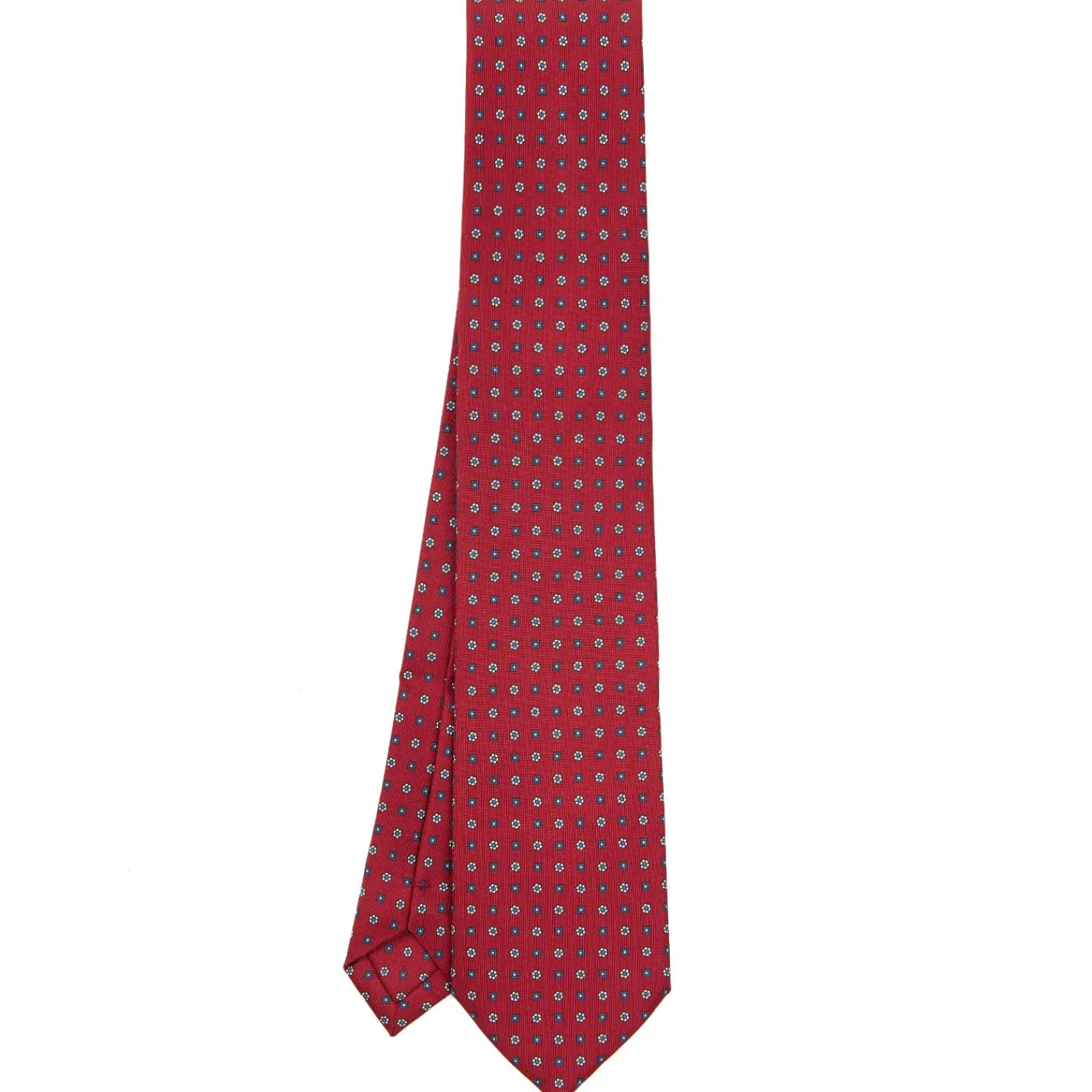 E.Marinella Cravatte Extra Long|CRAVATTE|CRAVATTA SARTORIALE EXTRA LONG IN SETA BORDEAUX Microfantasia fiore
