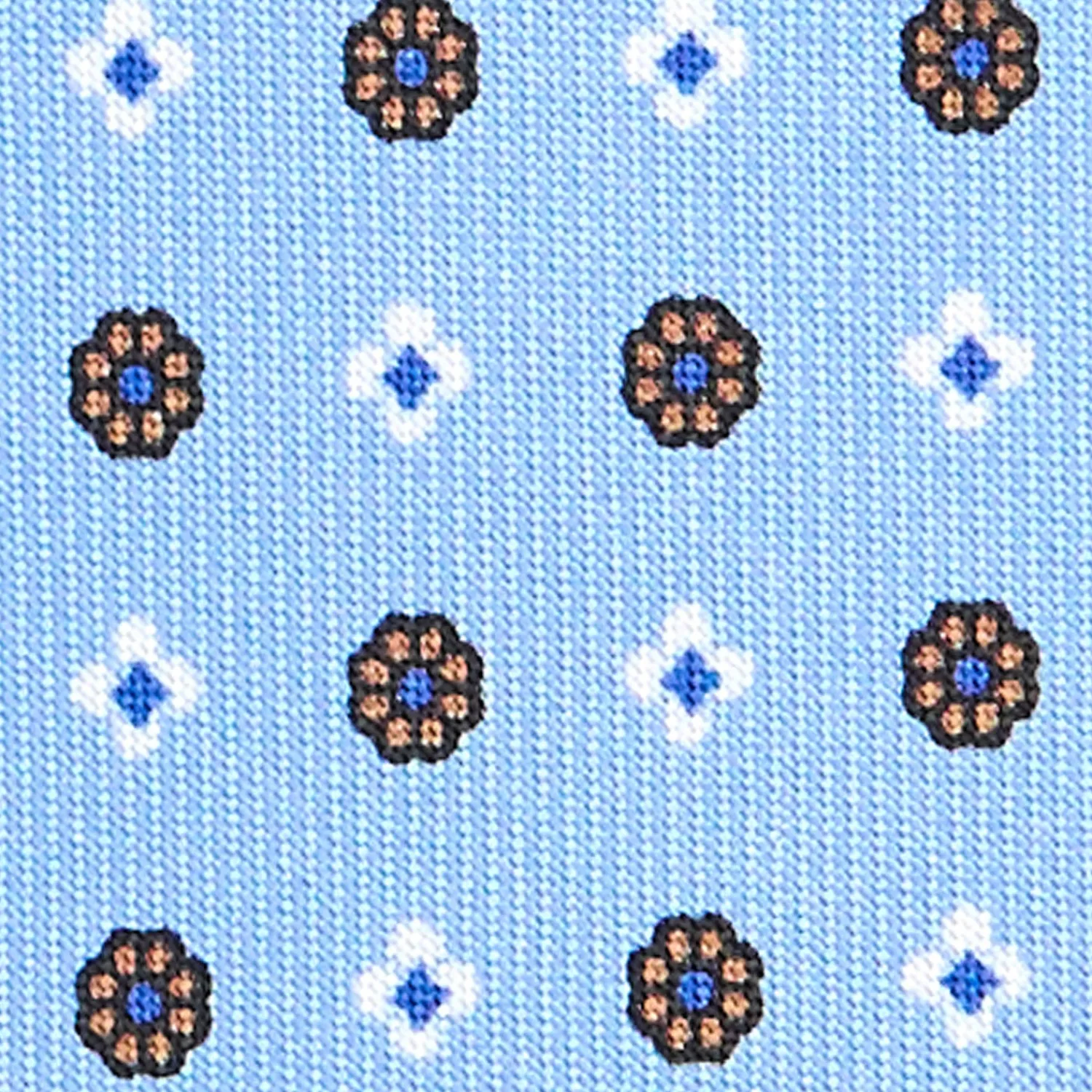 E.Marinella CRAVATTE|Cravatte Extra Long|CRAVATTA SARTORIALE EXTRA LONG IN SETA AZZURRA Microfantasia fiore