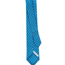 E.Marinella CRAVATTE|Cravatte Extra Long|CRAVATTA SARTORIALE EXTRA LONG IN SETA BLU MEDIO Microfantasia fiore