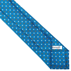 E.Marinella CRAVATTE|Cravatte Extra Long|CRAVATTA SARTORIALE EXTRA LONG IN SETA BLU MEDIO Microfantasia fiore