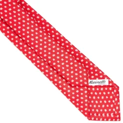 E.Marinella Cravatte Extra Long|CRAVATTE|CRAVATTA SARTORIALE EXTRA LONG IN SETA ROSSA Microfantasia fiore