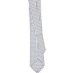 E.Marinella Cravatte Extra Long|CRAVATTE|CRAVATTA SARTORIALE EXTRA LONG IN SETA BIANCA Microfantasia fiore