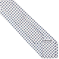 E.Marinella Cravatte Extra Long|CRAVATTE|CRAVATTA SARTORIALE EXTRA LONG IN SETA BIANCA Microfantasia fiore