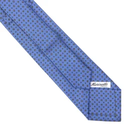 E.Marinella CRAVATTE|Cravatte Extra Long|CRAVATTA SARTORIALE EXTRA LONG IN SETA AZZURRO POLVERE Microfantasia fiore