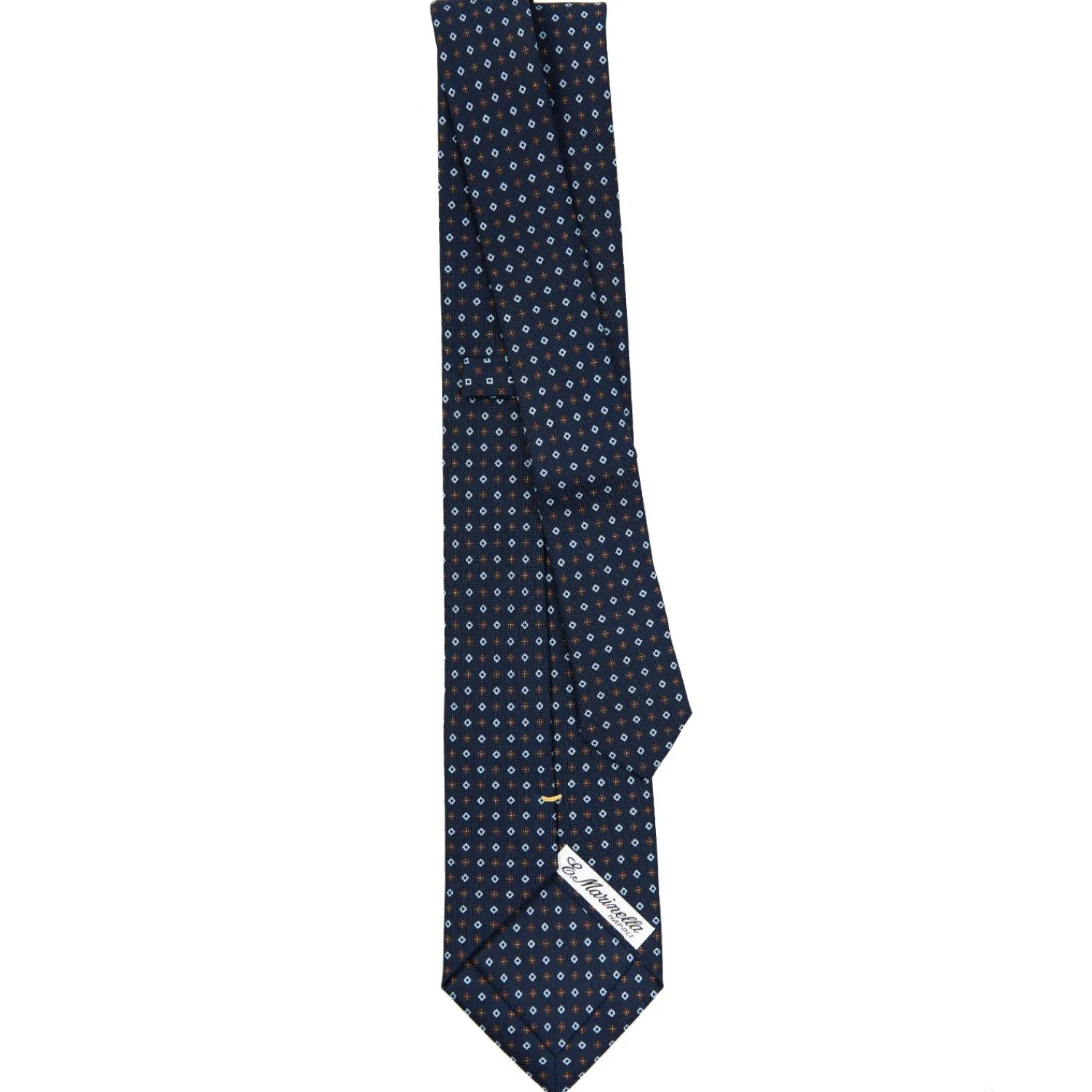 E.Marinella CRAVATTE|Cravatte Extra Long|CRAVATTA SARTORIALE EXTRA LONG IN SETA BLU SCURO Microfantasia fiore